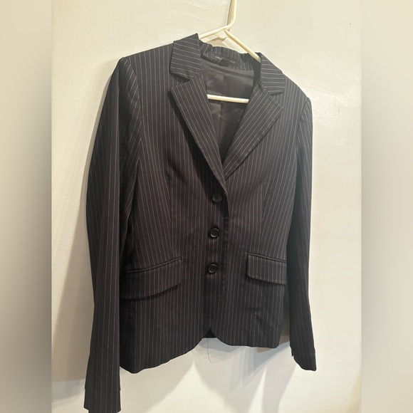 Express Black Pinstripe Jacket office professional business dressy size 10 - Picture 8 of 13